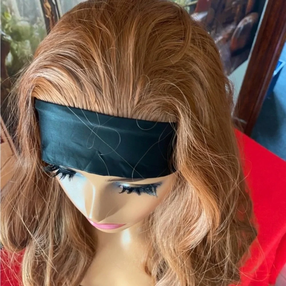 NEW Realistic copper ginger headband wig